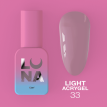 Жидкий гель Luna Light Acrygel №33 бледно-сиреневый, 13 мл