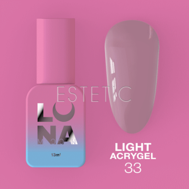 Жидкий гель Luna Light Acrygel №33 бледно-сиреневый, 13 мл