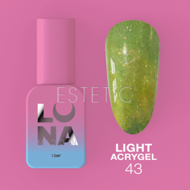 Рідкий гель Luna Light Acrygel №43 світловідбивний жовтий з блиском червоного золота,13 мл