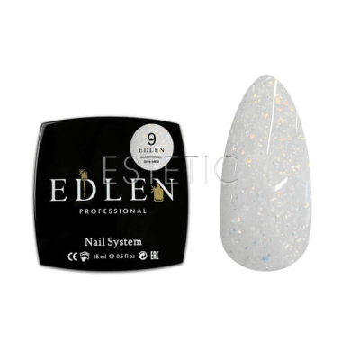 Гель EDLEN Builder gel Shimmer №09 молочный с блестками красного золота,15 мл