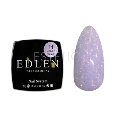 Гель EDLEN Builder gel Shimmer №11 молочно-бузковий з блискітками червоного золота, 15 мл