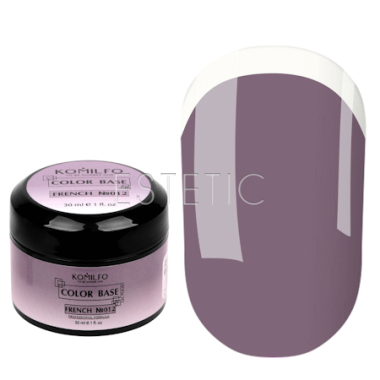 KOMILFO Color Base French 012 камуфлююча база, темно-ліловий нюдовий, 30 мл гель-банка