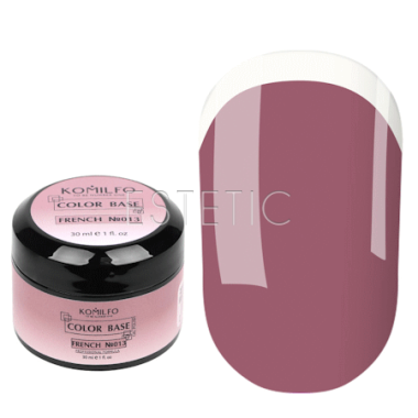 KOMILFO Color Base French 013 камуфлирующая база, пудровый розовый, 30 мл гель-банка