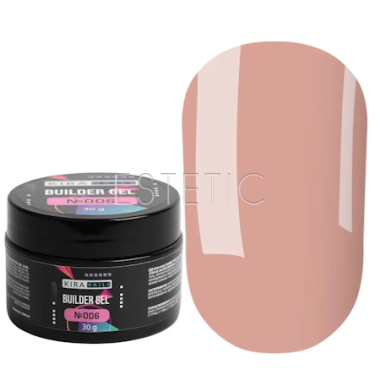 Гель для нарощування Kira Nails Builder Gel 006 рожево-бежевий пудровий, 30 г