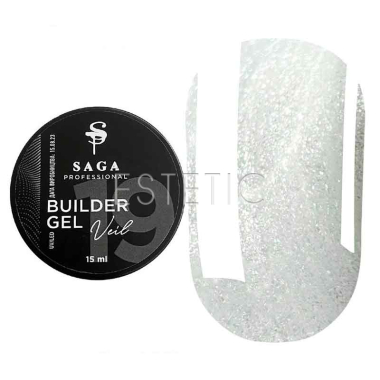 Гель SAGA Builder Gel Veil 19 білий перламутр з мікроблиском,15 мл
