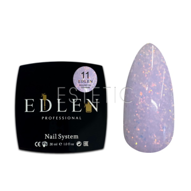 Гель EDLEN Builder gel Shimmer №11 молочно-бузковий з блискітками червоного золота, 30 мл