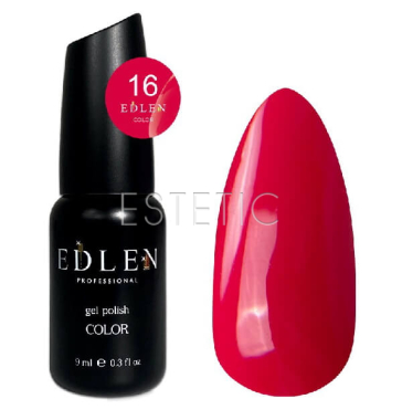 Гель-лак Edlen Color №016 насичений малиновий, емаль, 9 мл