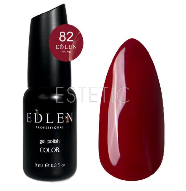 Гель-лак Edlen Color №082 насичений вишневий, емаль, 9 мл