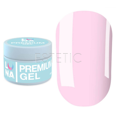 Гель LUNA Premium Gel 19 для наращивания молочный с розовым оттенком,15 мл