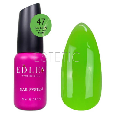 Edlen База Cover base №47 Neon камуфлююча неоновий салатовий, 9 мл
