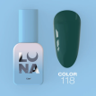 Гель-лак LUNA Color №118 насыщенный зеленый изумрудный, 13 мл