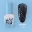Гель-лак LUNA Color №122 черный с золотыми блесточками, 13 мл