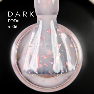 База Dark Pro Base Potal 06, 15 мл розовый молочный с нежно-розовой поталью