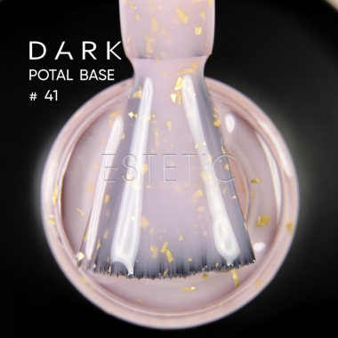 База Dark Pro Base Potal 41, 10 мл рожевий молочний з золотою поталлю