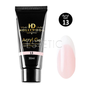 Акрил гель HD Hollywood Acryl Gel 13 молочно-розовый, 30 мл