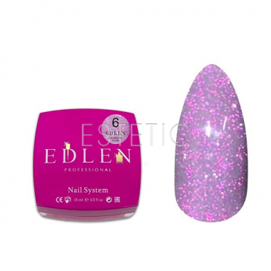 Гель Edlen Builder gel Flash №6 светоотражающий темный дымчато-фиолетовый, 15 мл