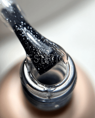 Топ для гель-лака Dark Silver Top з серебряными блесточками, 8 мл