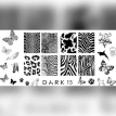 Пластина для стемпинга DARK 15 бабочки, океан, животные