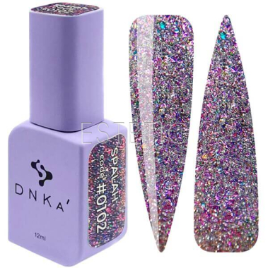 Гель-лак DNKa Gel Polish #0102 Spalah світловідбиваючий димчасто-бузковий голографік, 12 мл