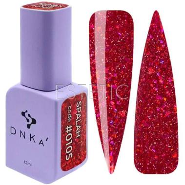 Гель-лак DNKa Gel Polish #0105 Spalah светоотражающий красный голографик, 12 мл