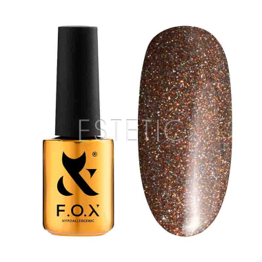 Гель-лак F.O.X Sparkle 001 светоотражающий кофейный голографик, 7 мл