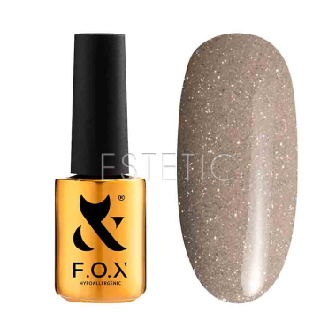 Гель-лак F.O.X Sparkle 004 светоотражающий светлый тауп с белым золотом, 7 мл