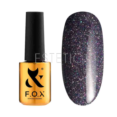 Гель-лак F.O.X Sparkle 008 светоотражающая сине-фиолетовая черника с голографиком, 7 мл