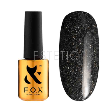 Гель-лак F.O.X Sparkle 010 светоотражающий черно-серый мокрый асфальт, 7 мл