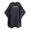 Пеньюар парикмахерский SWAY черный на застежке крючок, 145x160 см