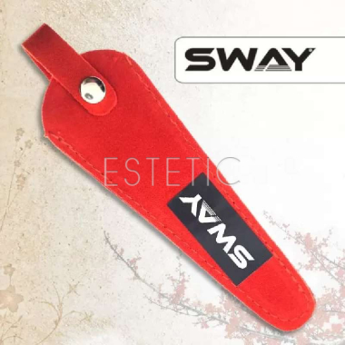 Чехол для парикмахерских ножниц SWAY на кнопке, красный замша