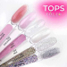 Фото 2 - Топ для нігтів EDLEN Top powder рожевий пудровий нюд, без липкого шару з УФ фільтрами, 9 мл