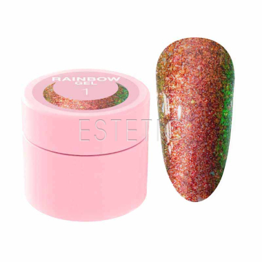 Гель-блестки LUNA Rainbow Gel №1 хамелеон красный золото-зеленый, 5мл