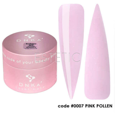 Гель DNKa Builder Gel #0007 Pink Pollen ніжний рожево-ліловий з шимером зефірний, 30 мл