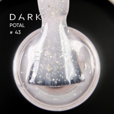 Гель-лак Dark Pro Base Potal 43, 15 мл ніжно рожевий айворі з поталлю білого золота