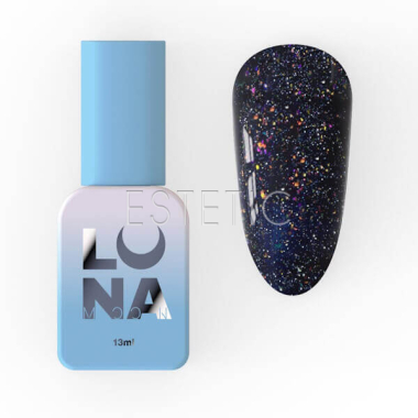 Гель-лак LUNA Color №213 Reflection светоотражающий черно-синий с разными блестками, 13 мл