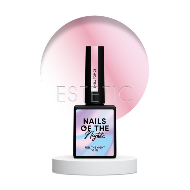 Топ жемчужный NAILSOFTHENIGHT Top Shell 03 с розовой втиркой без липкого слоя, 10 мл