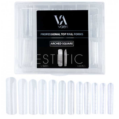 Верхні форми для нарощування Valeri Top Nail Forms Arched Square прямокутні, 120шт