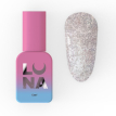Рідкий Гель LUNA Light Acrygel №62 світловідбиваючий срібний з діамантовими блискітками, 13 мл