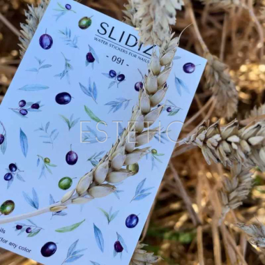 Cлайдери для нігтів SLIDIZ 091 на водній основі, оливки
