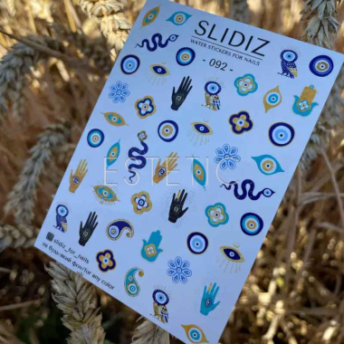 Cлайдери для нігтів SLIDIZ 092 на водній основі, всебачуще око, магія