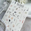 Слайдеры для ногтей SLIDIZ 128 на водной основе, листья, PEACE 