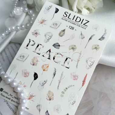 Cлайдери для нігтів SLIDIZ 128 на водній основі листя, PEACE 