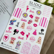 Слайдеры для ногтей на водной основе SLIDIZ 167, барби Barbie