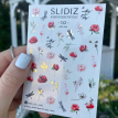 Слайдеры для ногтей SLIDIZ 152 на водной основе фольгированные, золото, цветы, стрекозы