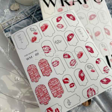 Плівки для манікюру SLIDIZ WM-011 принт губки, LOVE