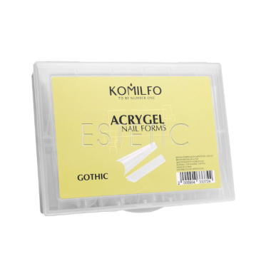 Верхні форми для нарощування Komilfo Top Nail Forms Long Gothic довгий готичний мигдаль,130 шт