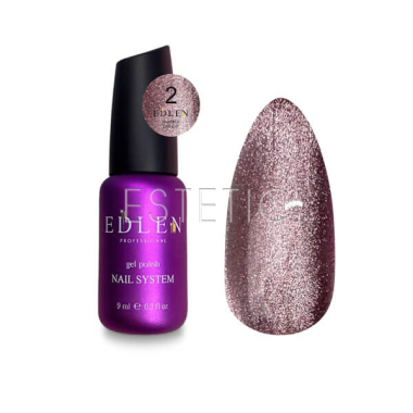 Гель-лак Edlen Sparkle cat №2 светоотражающий кошачий глаз лиловый благородный, 9 мл