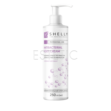Антибактериальный крем для ног Shelly с ионами серебра, экстрактом зеленого чая и ментолом, 250 мл