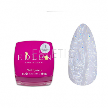Сахарный гель для ногтей Edlen Sugar gel №1 белый, 5 мл