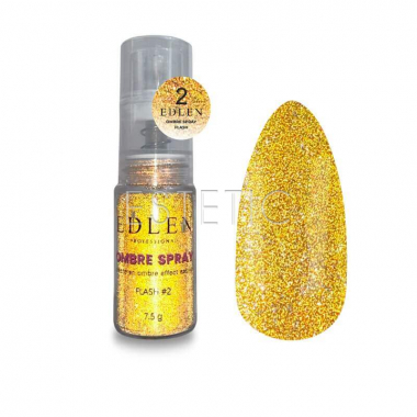 Спрей для ногтей Омбре Edlen Ombre Spray Flash 2 светоотражающий золотистый, 7,5 г